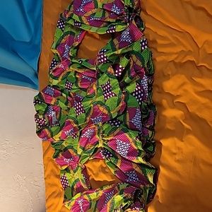 Ankara Peplum Puffed Sleeve Wrap Blazer